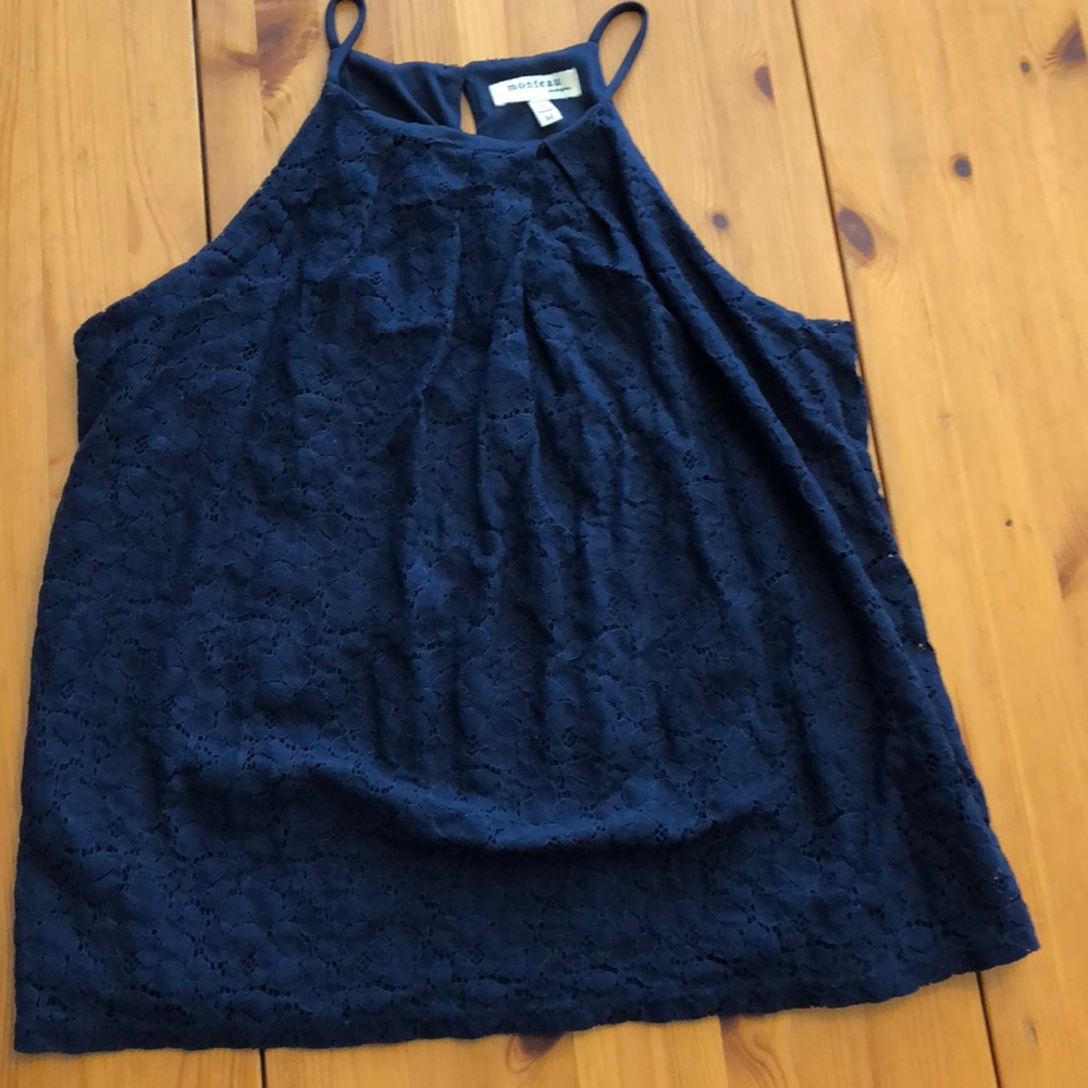 Navy blue lace top